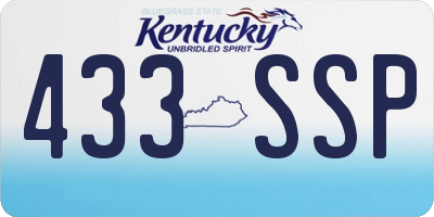 KY license plate 433SSP