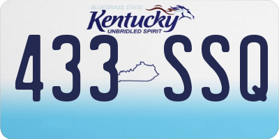 KY license plate 433SSQ