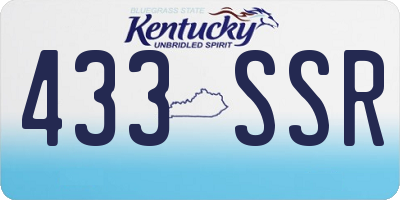 KY license plate 433SSR