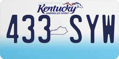 KY license plate 433SYW