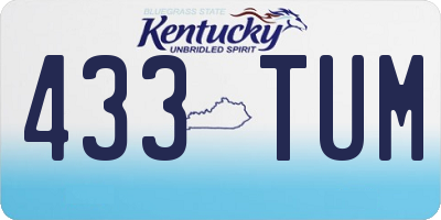 KY license plate 433TUM