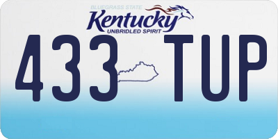 KY license plate 433TUP