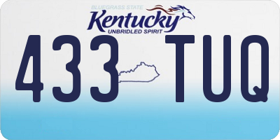 KY license plate 433TUQ