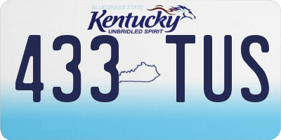 KY license plate 433TUS