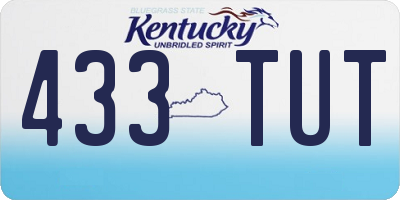 KY license plate 433TUT