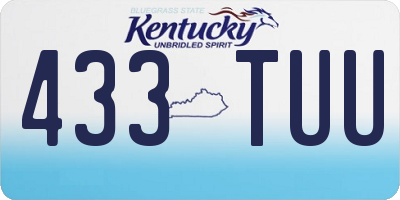 KY license plate 433TUU
