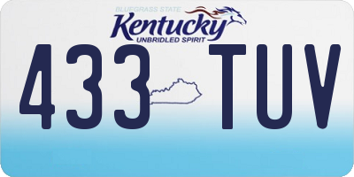 KY license plate 433TUV