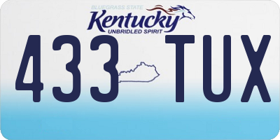 KY license plate 433TUX