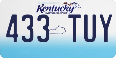 KY license plate 433TUY