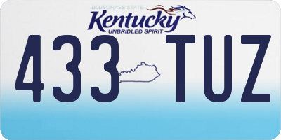 KY license plate 433TUZ