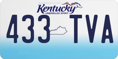 KY license plate 433TVA