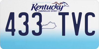 KY license plate 433TVC