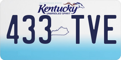 KY license plate 433TVE