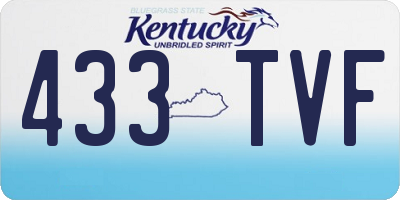 KY license plate 433TVF