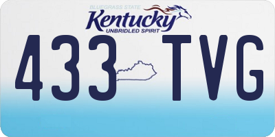 KY license plate 433TVG