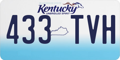 KY license plate 433TVH
