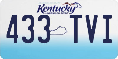 KY license plate 433TVI