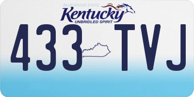 KY license plate 433TVJ