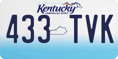 KY license plate 433TVK
