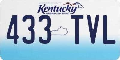KY license plate 433TVL