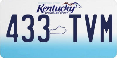 KY license plate 433TVM