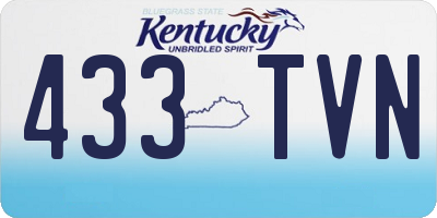 KY license plate 433TVN