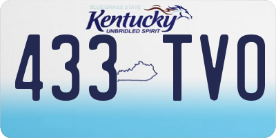 KY license plate 433TVO