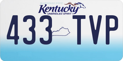 KY license plate 433TVP