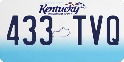 KY license plate 433TVQ