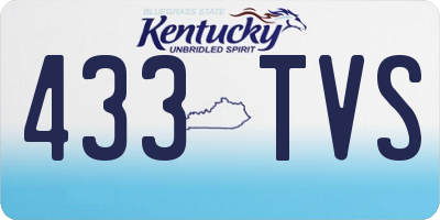 KY license plate 433TVS