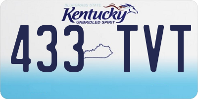 KY license plate 433TVT