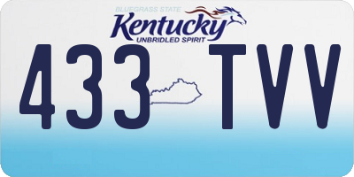 KY license plate 433TVV