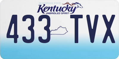 KY license plate 433TVX