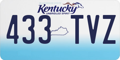 KY license plate 433TVZ