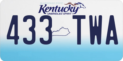KY license plate 433TWA