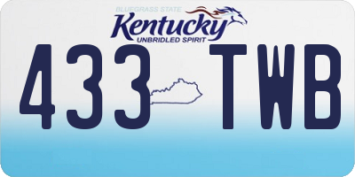 KY license plate 433TWB