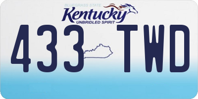 KY license plate 433TWD