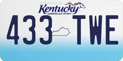 KY license plate 433TWE