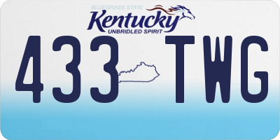 KY license plate 433TWG
