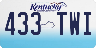KY license plate 433TWI