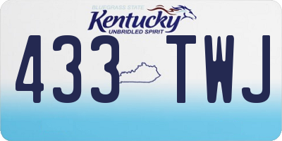 KY license plate 433TWJ