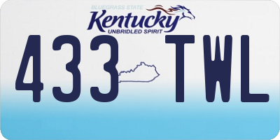 KY license plate 433TWL