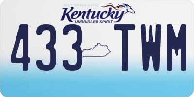 KY license plate 433TWM