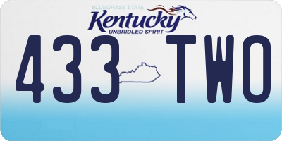 KY license plate 433TWO