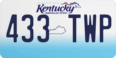 KY license plate 433TWP