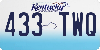 KY license plate 433TWQ