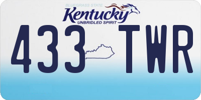 KY license plate 433TWR