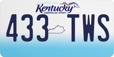 KY license plate 433TWS