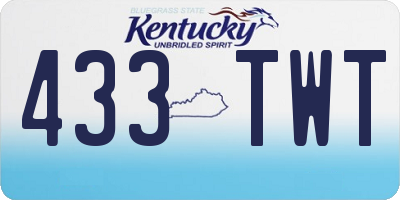 KY license plate 433TWT
