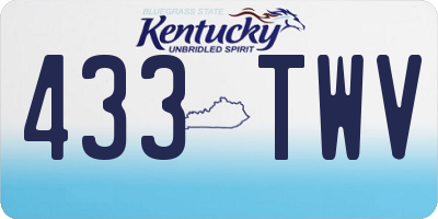 KY license plate 433TWV